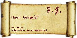 Heer Gergő névjegykártya