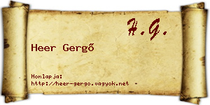 Heer Gergő névjegykártya